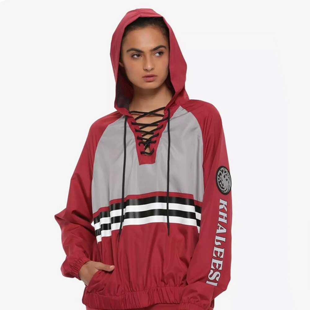 Boxlunch Game of Thrones Daenerys khalleesi Lace-Up Womens Windbreaker XL nice